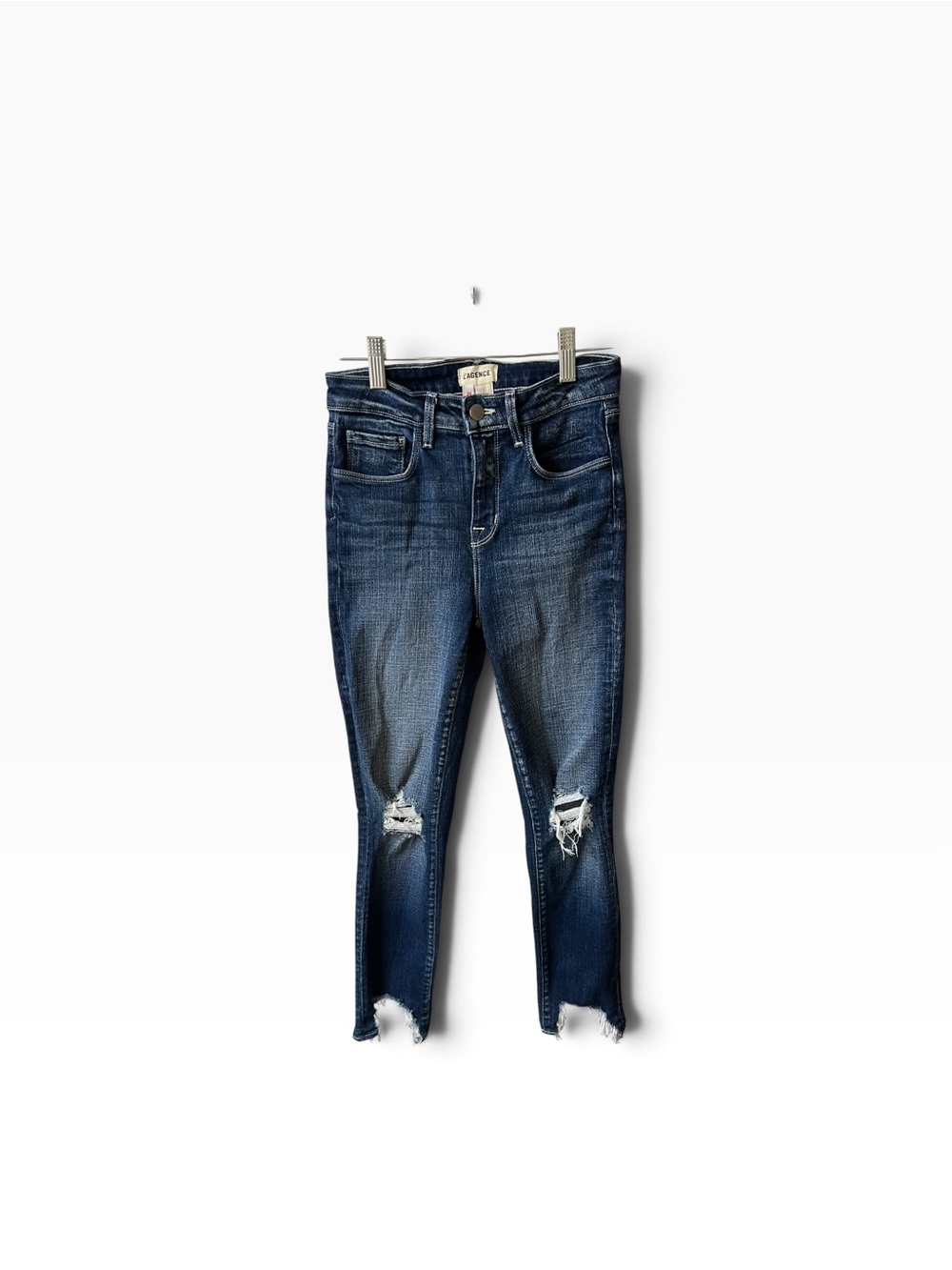 L’AGENCE High Line High-Rise Distressed Skinny Jeans Dark Wash